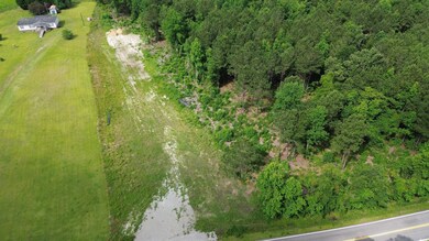Aerial view of property's location with a forest