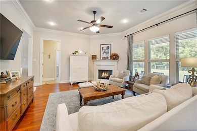 View of the living space from the kitchen.