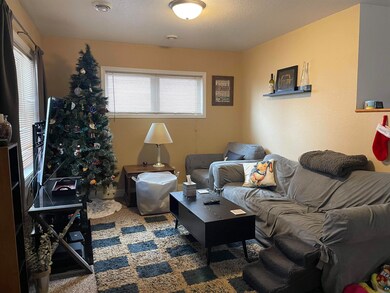 Living room featuring carpet