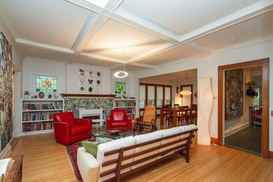 Living room with fire place