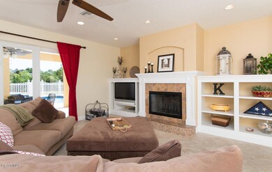 Family room with fireplace