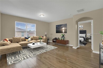 *Virtually Staged* Open concept design with hard f
