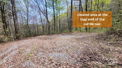 Cleared area at the top / end of the cul-de-sac.