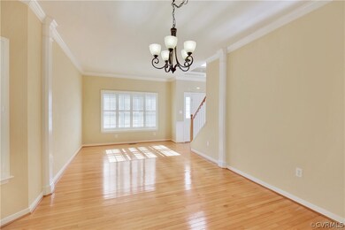 Dining room view looking into living room and foye