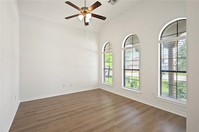 Office/Study featuring Vinyl Plank floors, lofted