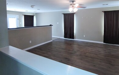 Spacious living room! New brand laminate floor.