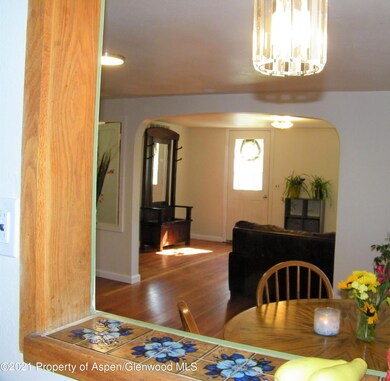 kitchen view to the front entry