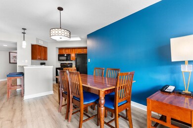 Dining space featuring light hardwood / wood-style