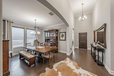 Entry hallway looking into formal dining area
