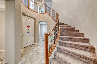 Foyer with spiral staircase