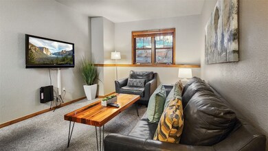 Living room with carpet flooring