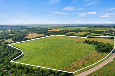 Aerial view of sparsely populated area with prope