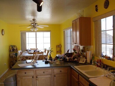 View of kitchen looking into dining rm