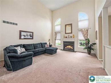 2 story family room with gas fireplace