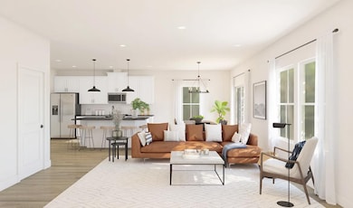 Great room with luxurious flooring