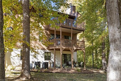 rear view of the building and deck