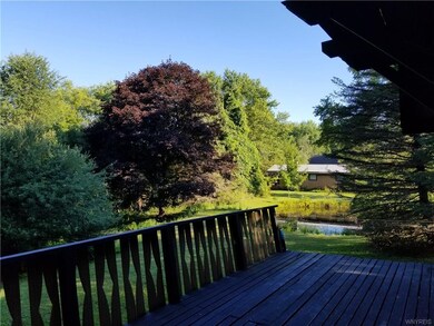 Beautiful view of large back deck.