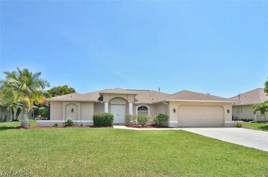Landscaping and a water fountain feature really makes this home stand out