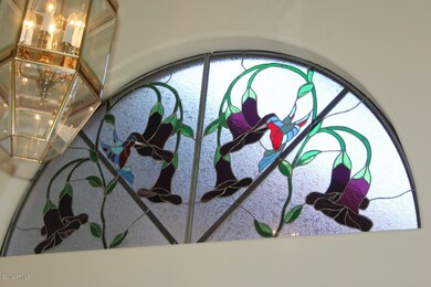 STAINED GLASS WINDOW ABOVE ENTRY!