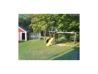 View of back yard from dinning room window.