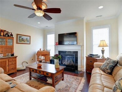 Family room with fireplace
