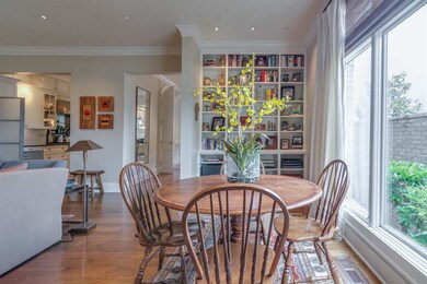 Yet another set of bookshelves is in this room.
