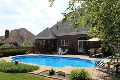 Sparkling in-ground swimming pool.