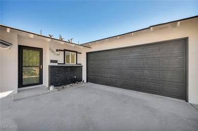 Garage with driveway