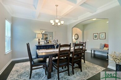Elegant Dinning Room with Coffered Ceiling