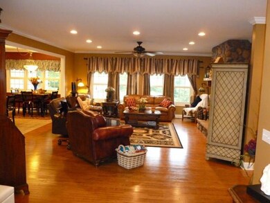 View of the living room from the kitchen.