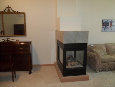 Gas fireplace.