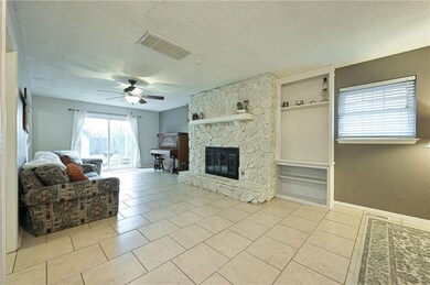 Living room with fireplace