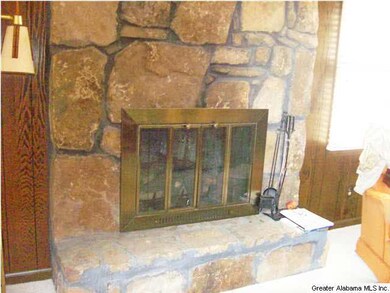 close up view of the fireplace.