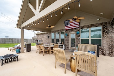 A back porch that will easily accommodate your fam