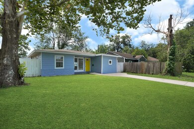 Charming single-story home featuring a light blue