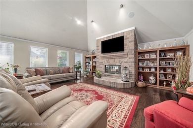 Wood burning fireplace with gas starter