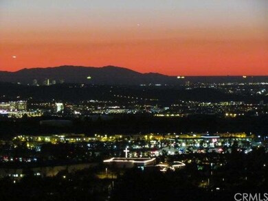 Night time view toward Fashion Island and Catalina