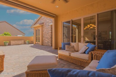 Covered patio off courtyard.