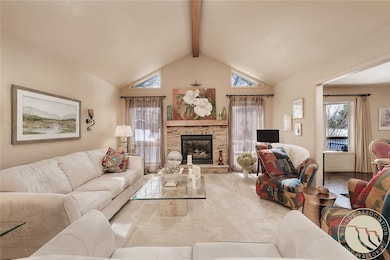 Living room with gas fireplace and