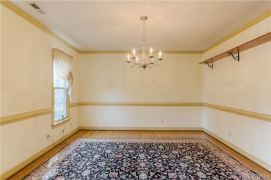 Dining room with hardwood flooring!