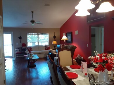 Dining area into living room