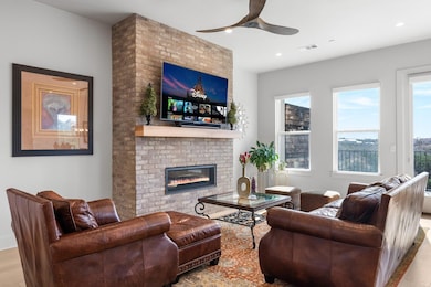 Living room featuring recessed lighting, visible 