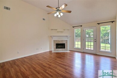 Great room with wood burning fireplace