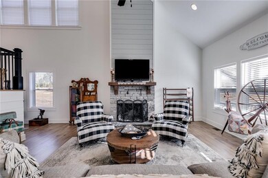 Living room featuring hardwood / wood-style floori