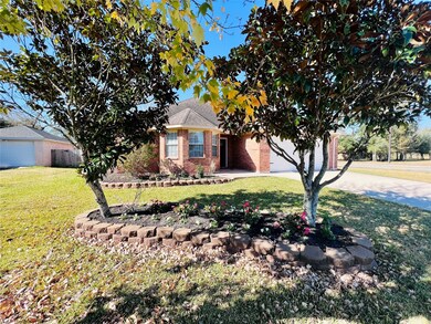 Landscaped flower bed rocks