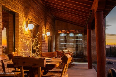 Impressive front covered patio area