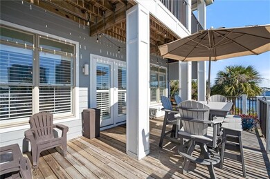Wooden deck with french doors