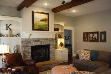 Gas fireplace with connections for TV over mantel