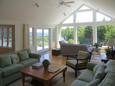 The living room with cathedral...