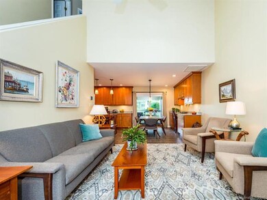 Open floor plan into designer kitchen.